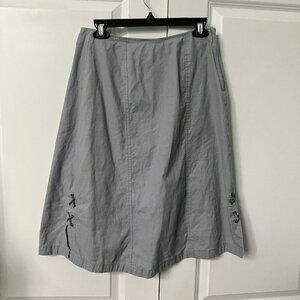 Vintage Excalibur Skirt Womens S‎ Linen Blend Lace Up Victorian Ren Faire Blue